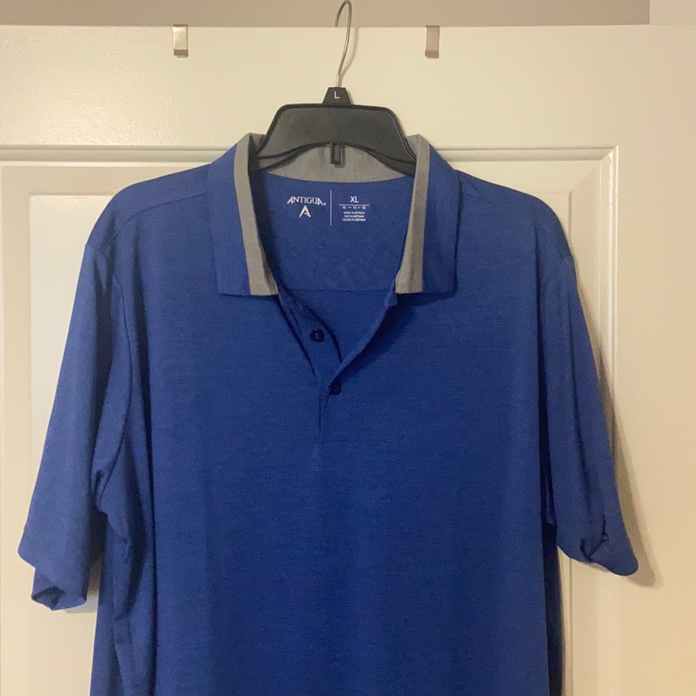 Antiqua Men XL Blue Lightweight Polo
